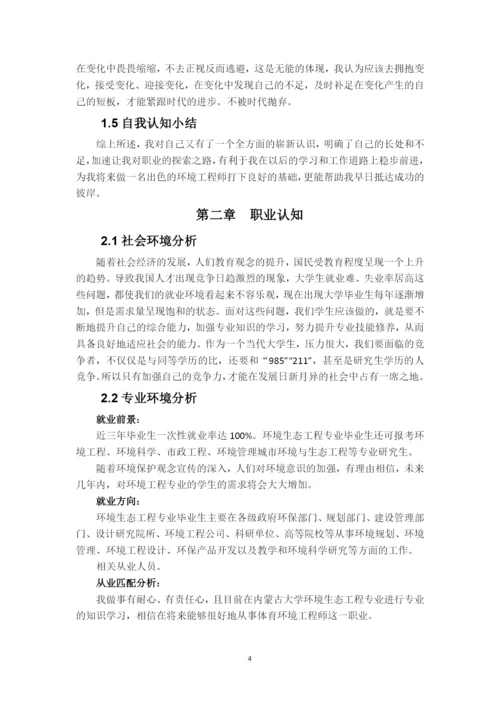 11页5300字环境生态工程专业职业生涯规划.docx