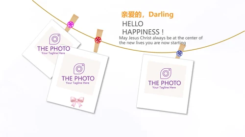 紫色生日快乐电子相册动态PPT模板