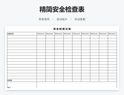 精简安全检查表