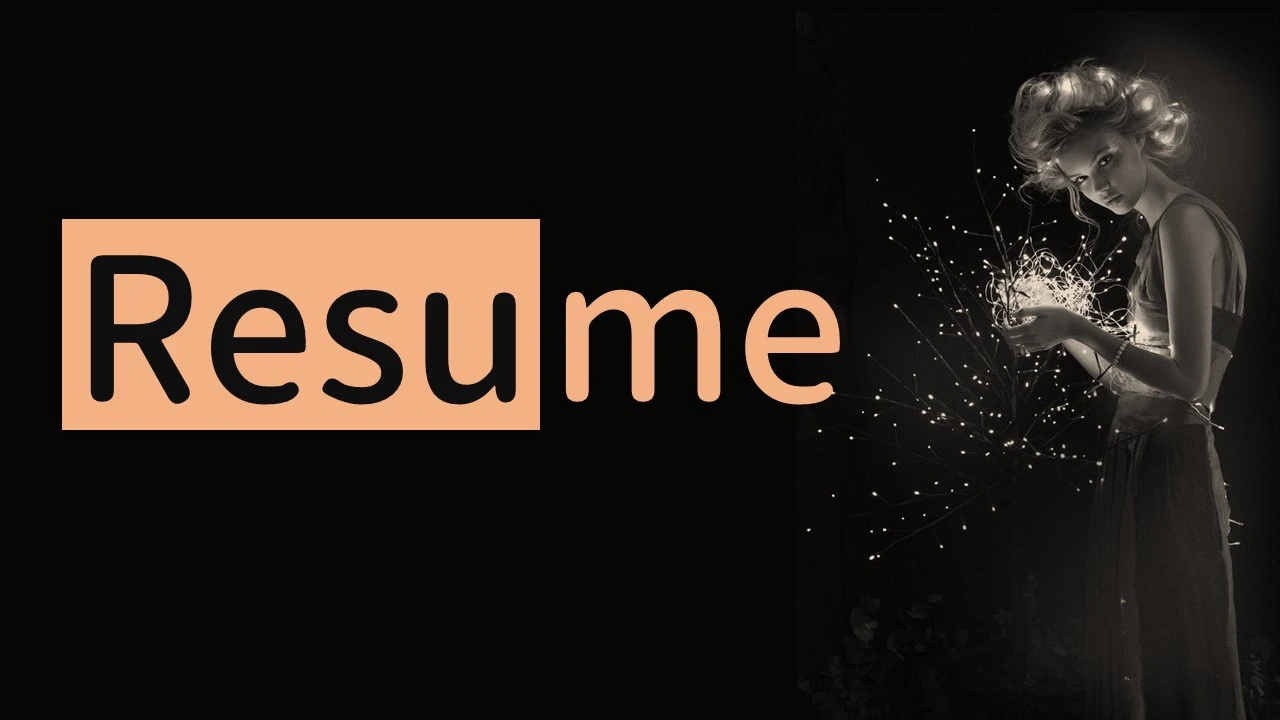 酷黑个性女孩时尚个人简历通用PPT模板