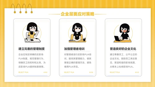 黄色插画风反职场PUA运动PPT模板