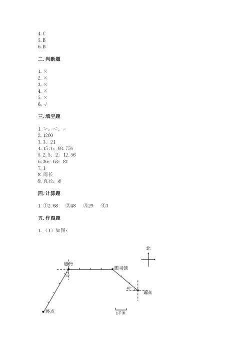 小学数学六年级上册期末考试试卷精品（各地真题）.docx