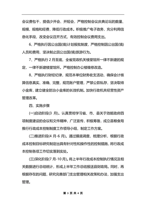 最新粮食局推行行政成本控制制度_1