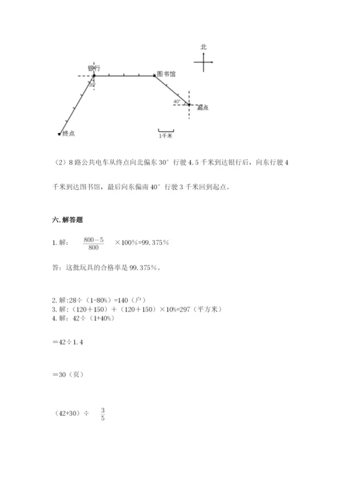 人教版六年级上册数学期末测试卷附答案（模拟题）.docx