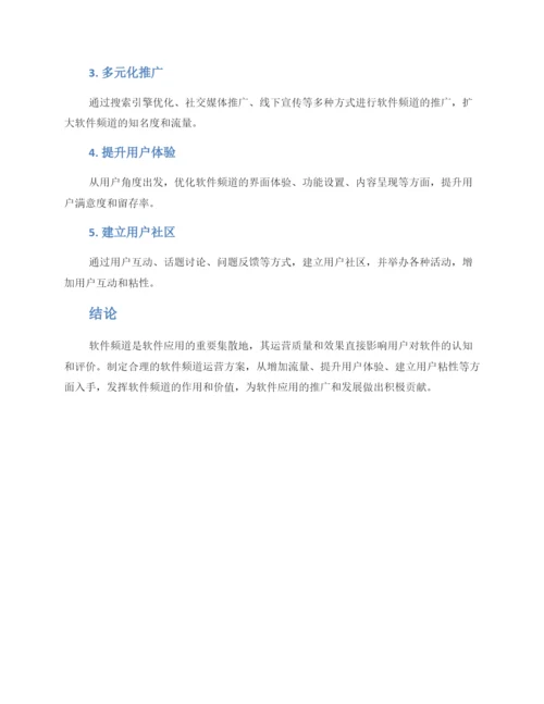 软件频道运营方案.docx