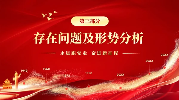 红色大气党建年终总结工作汇报工作计划PPT工作总结年终总结