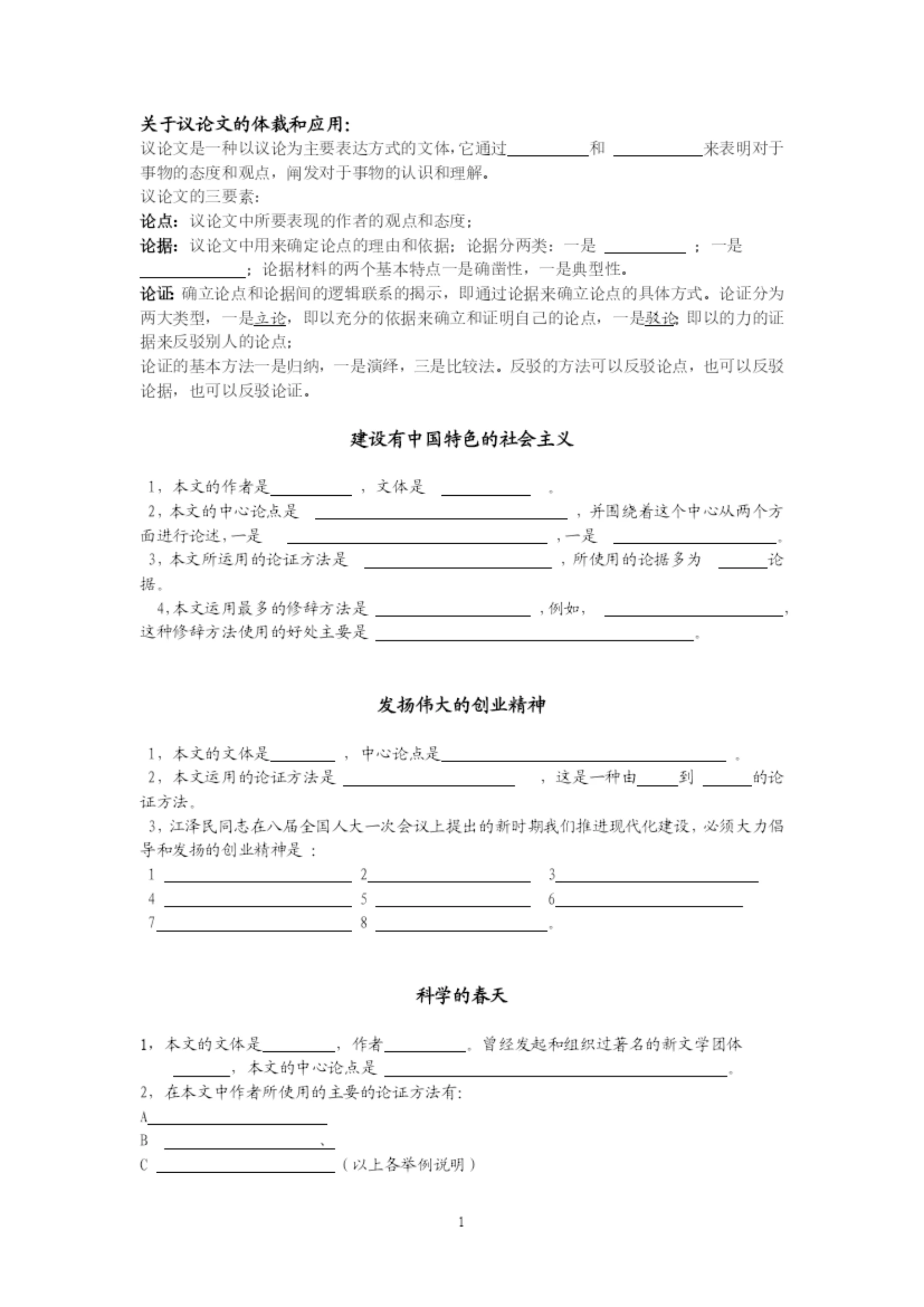 关于议论文的体裁和应用.docx