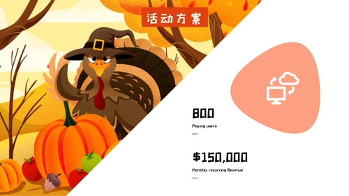 创意卡通感恩节活动策划通用PPT模板