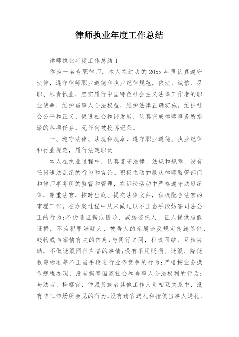 律师执业年度工作总结.docx