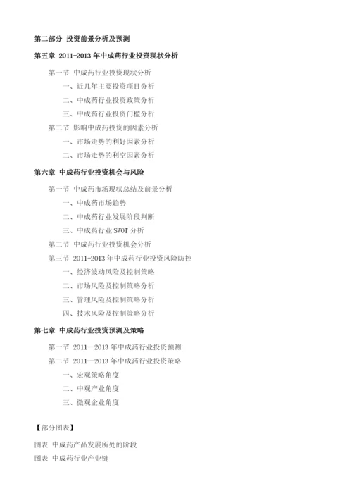中成药项目投资调研及前景预测报告模板.docx