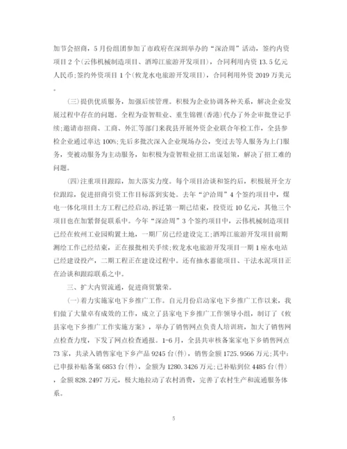 精编之商务局上半年工作总结格式范文2.docx