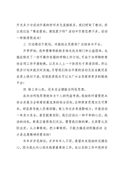 青协个人工作总结