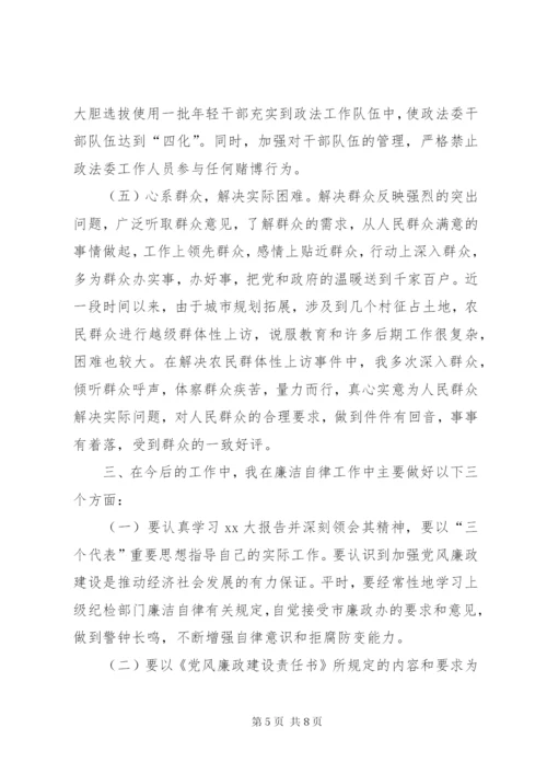 某年上半年政法委书记述职报告范文.docx