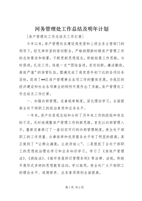 河务管理处工作总结及明年计划 (5).docx