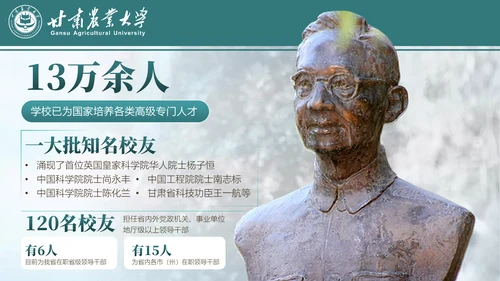 甘肃农业大学介绍招生简章通用PPT模板