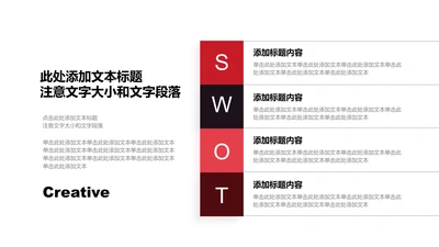 关系页-红色商务风4项SWOT关系图示