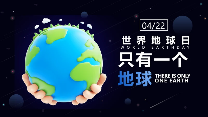 炫酷世界地球日宣传PPT封面
