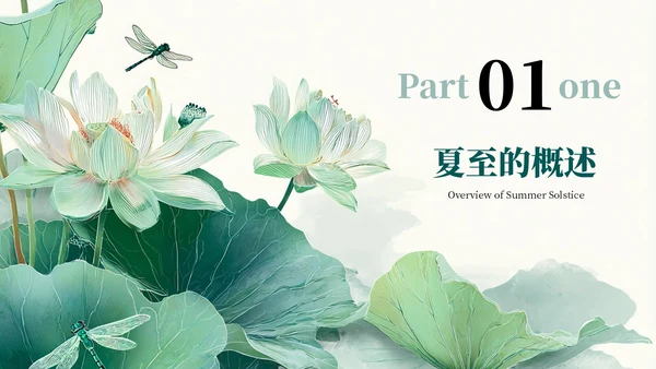 绿色简约二十四节气之夏至PPT模板