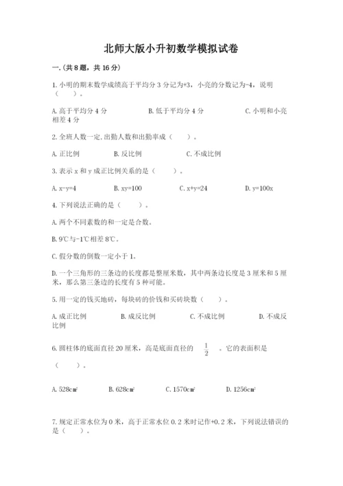 北师大版小升初数学模拟试卷精品（名师系列）.docx