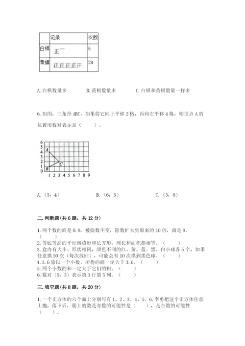 2022年五年级上册数学期末测试卷（必刷）word版.docx