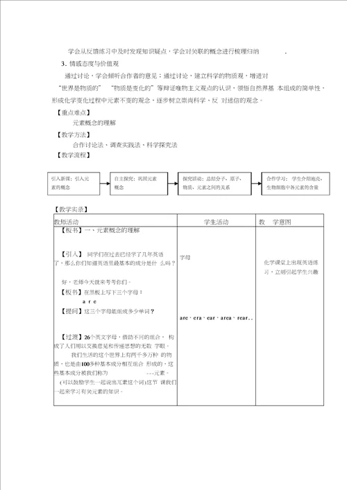 初中化学九年级教案学案江苏南京二十九中化学上册教案