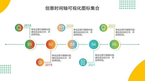 创意时间轴可视化图标集合PPT模板