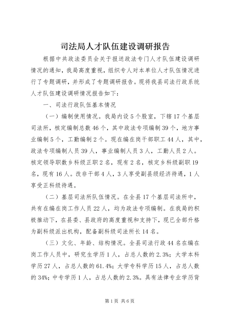 司法局人才队伍建设调研报告.docx