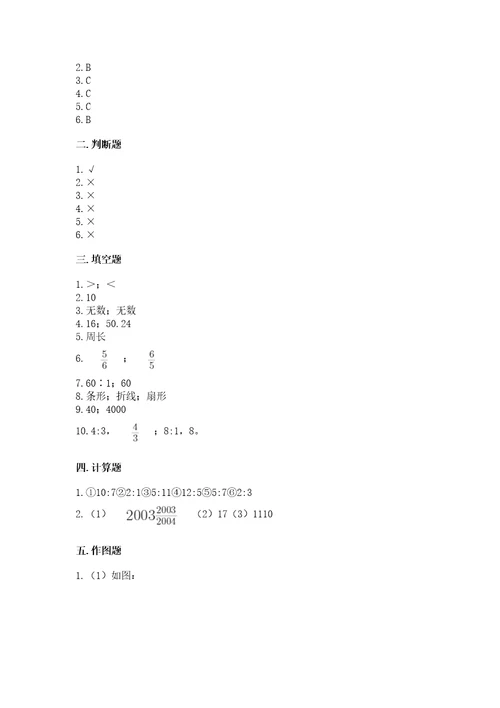 2022六年级上册数学《期末测试卷》（全优）wod版