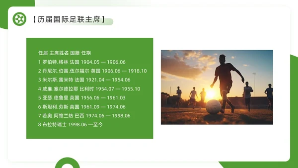 绿色简约风欢迎走进足球世界PPT模板