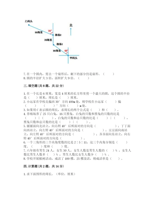 人教版六年级上册数学期末测试卷附答案（达标题）.docx