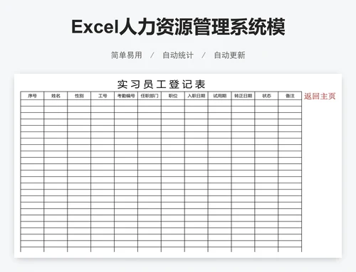 Excel人力资源管理系统模版