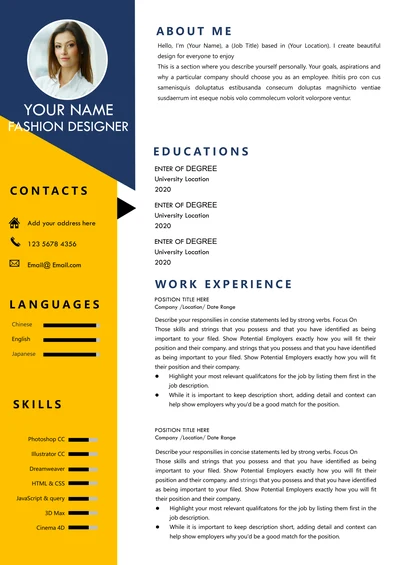 英文简历简洁通用版