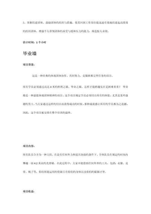 史威夫室内拓展项目大全.docx