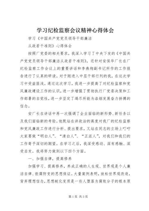 学习纪检监察会议精神心得体会.docx