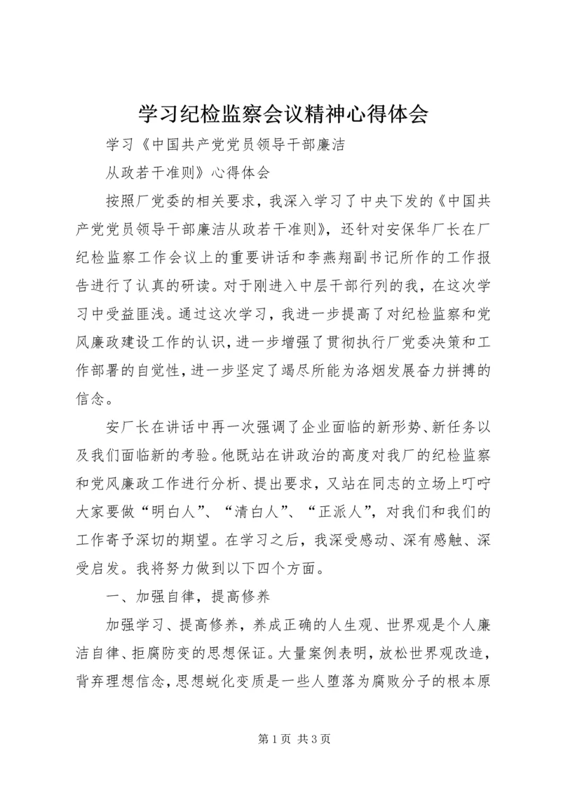 学习纪检监察会议精神心得体会.docx