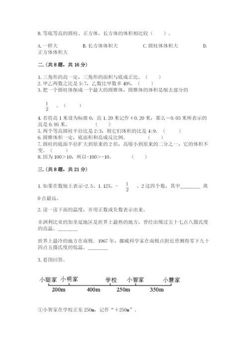 苏教版数学六年级下册试题期末模拟检测卷精品【达标题】.docx