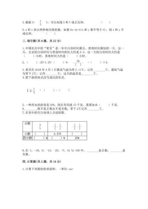 人教版六年级下册数学期末测试卷含答案【典型题】.docx
