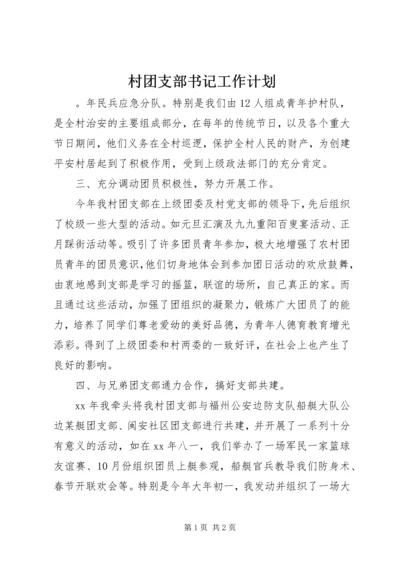 村团支部书记工作计划 (2).docx