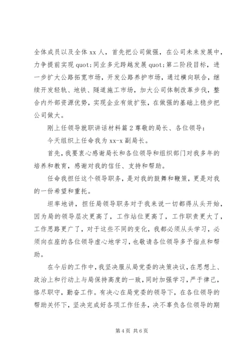 刚上任领导就职讲话材料.docx