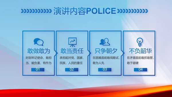 蓝色大气警察公安机关忠诚教育动态PPT模板