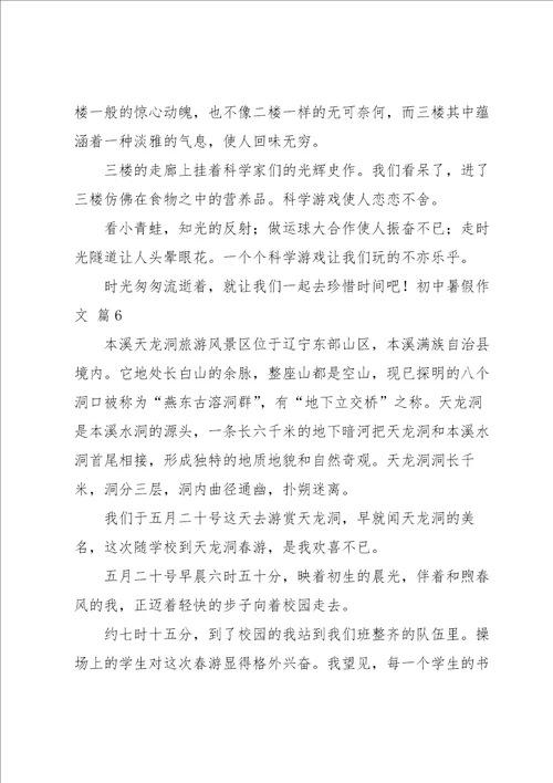 实用的初中暑假作文集锦六篇