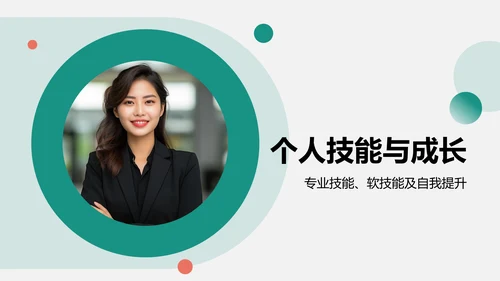 绿色商务风人物介绍通用模板PPT模板