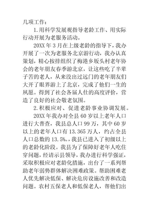 县老龄办主任述职报告