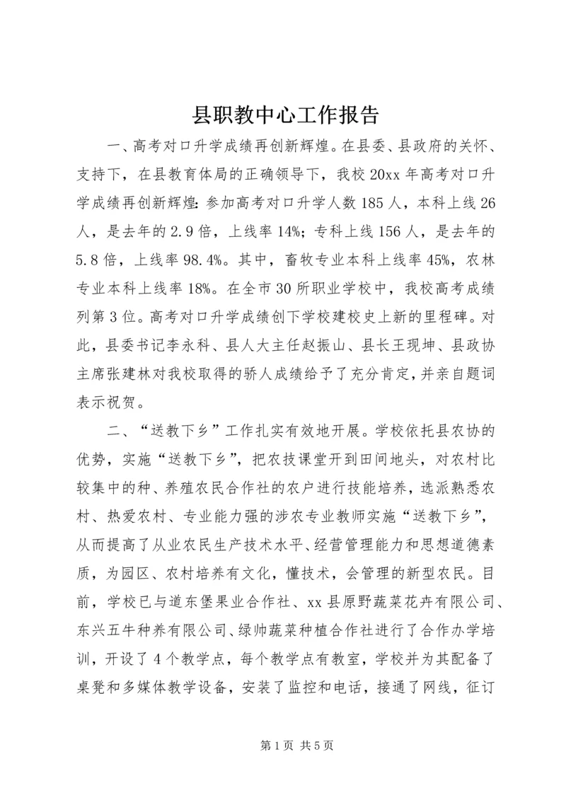 县职教中心工作报告.docx