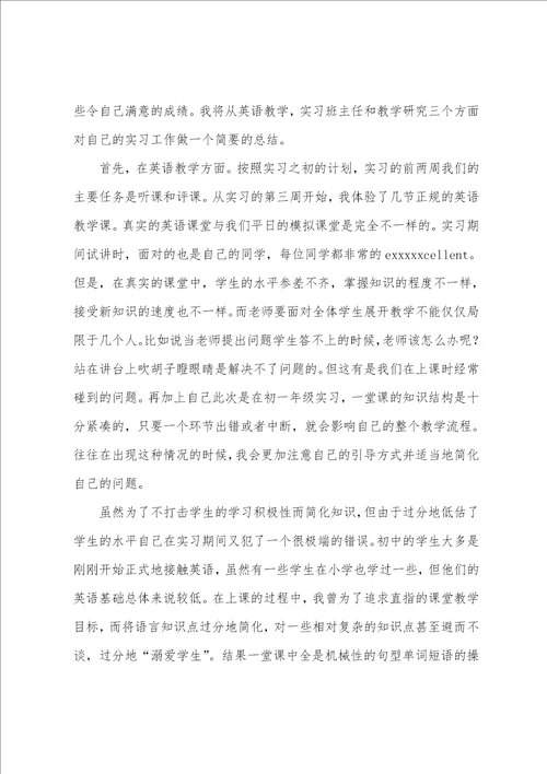 师范生个人实践工作总结