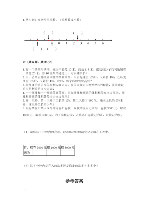 小升初数学综合练习试题附参考答案（巩固）.docx