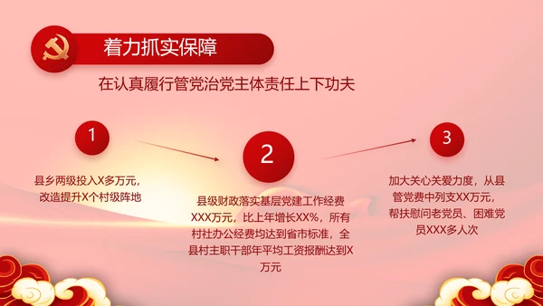 红色党员风采展示年终工作总结PPT