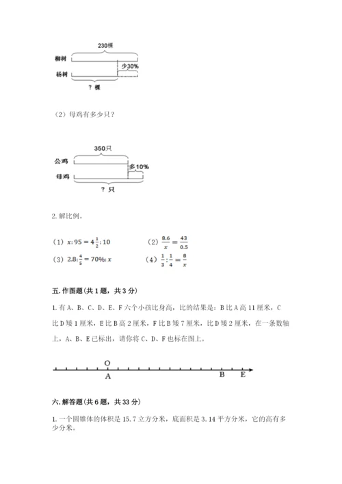 锡林浩特市六年级下册数学期末测试卷带答案.docx