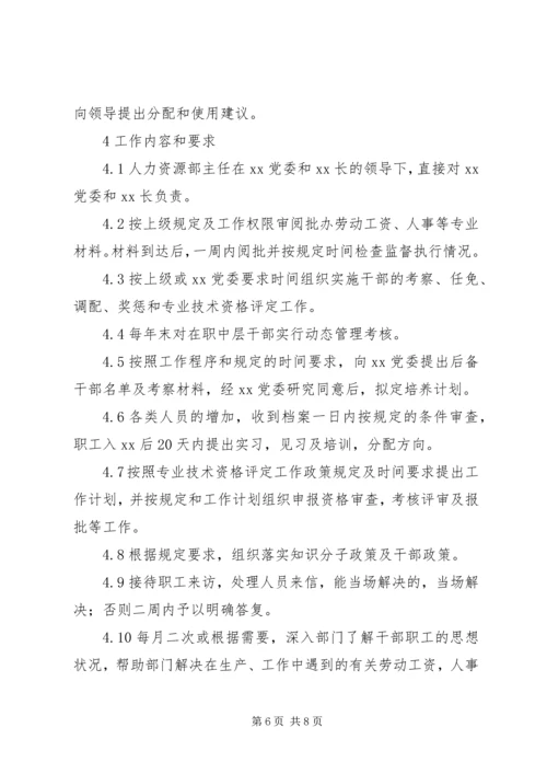 人力资源部主任工作责任制度.docx