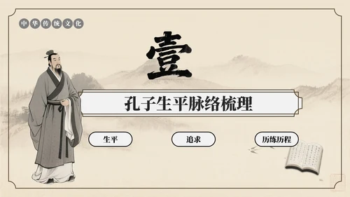 棕色中国风孔子诞辰文化讲座PPT